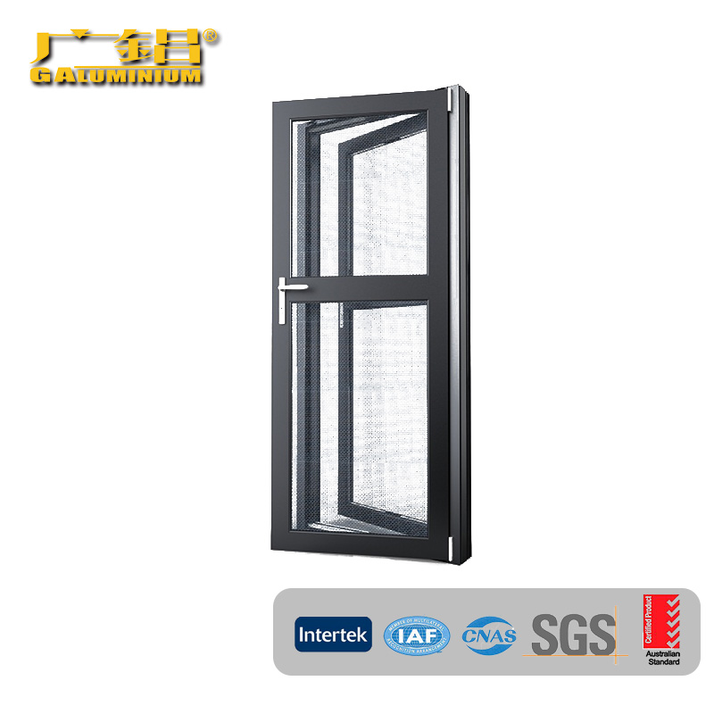 Pintu swing aluminium kanthi panel rong lapisan